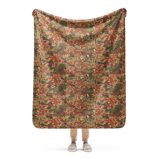 Oak Leaf Eichenlaubmuster Iraqi Arid CAMO Sherpa Blanket - 50″×60″