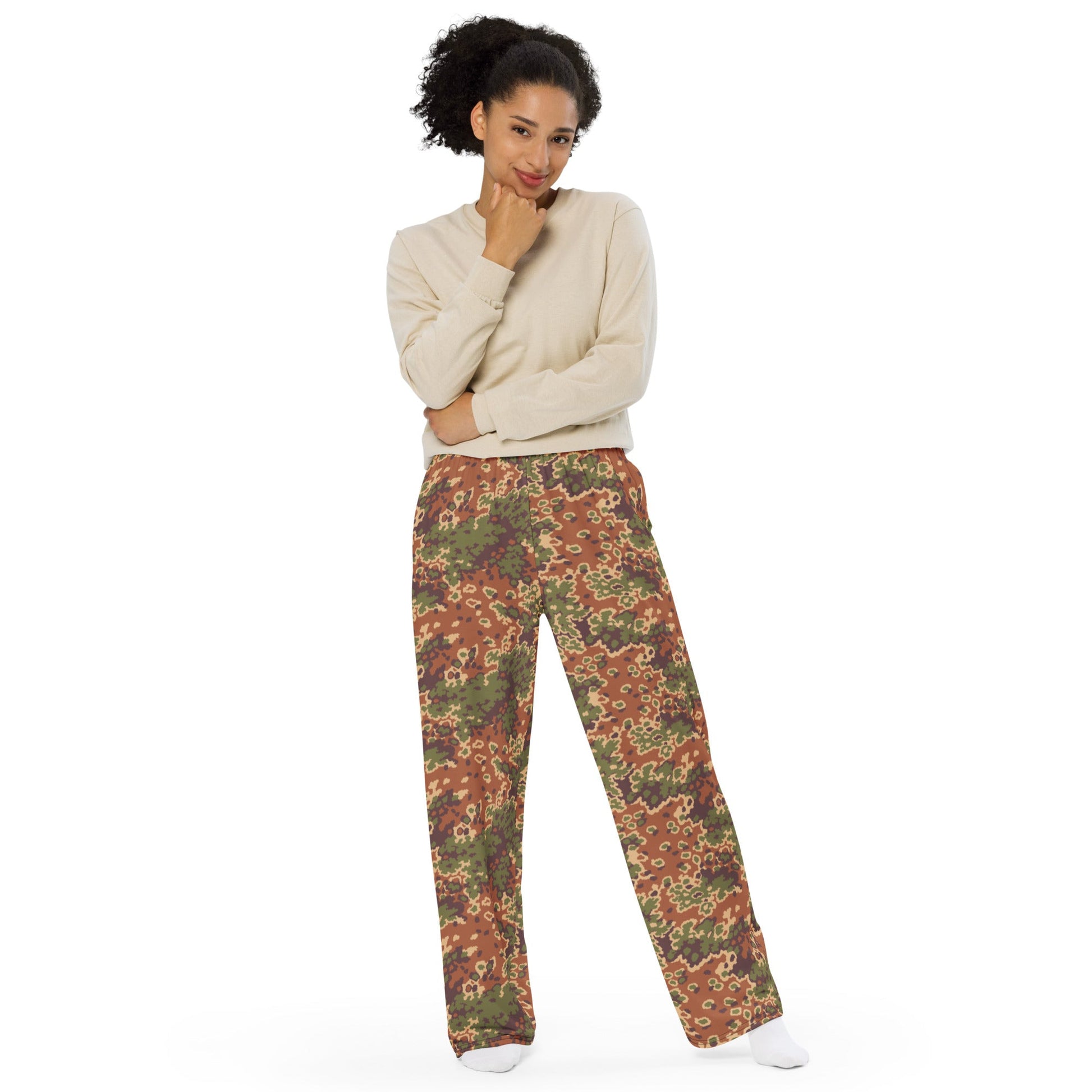 Iraqi Oak Leaf Eichenlaubmuster Arid CAMO unisex wide-leg pants - Wide-leg Pants