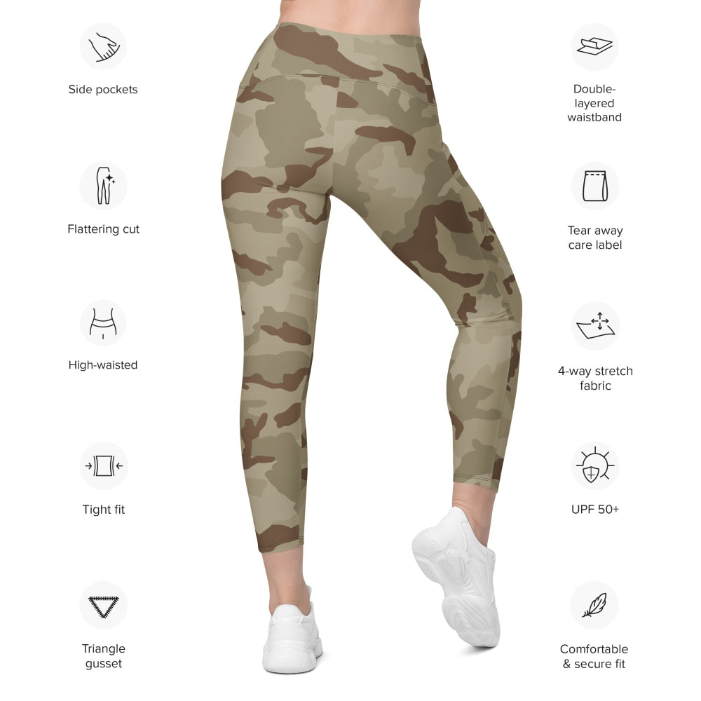 Irish DPM Desert CAMO Leggings with pockets - Womens With Pockets