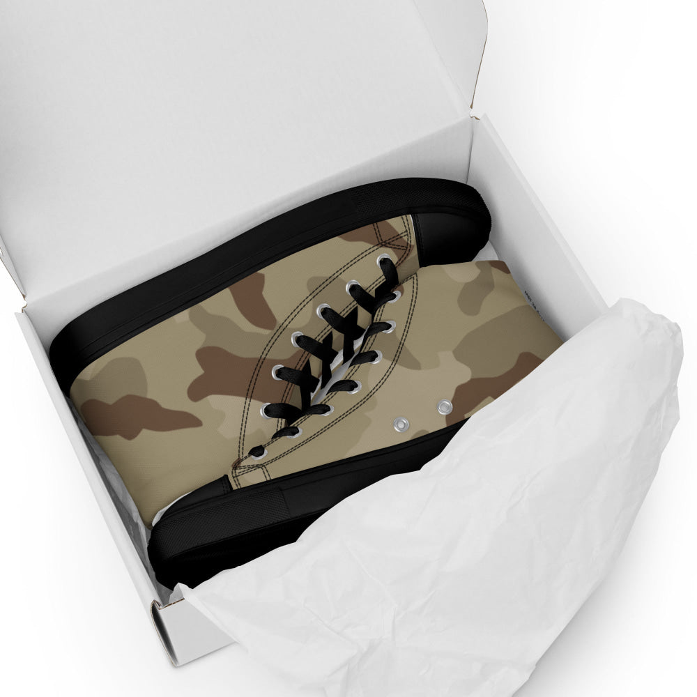 Irish DPM Desert CAMO Men’s high top canvas shoes - Mens High Top Canvas Shoes