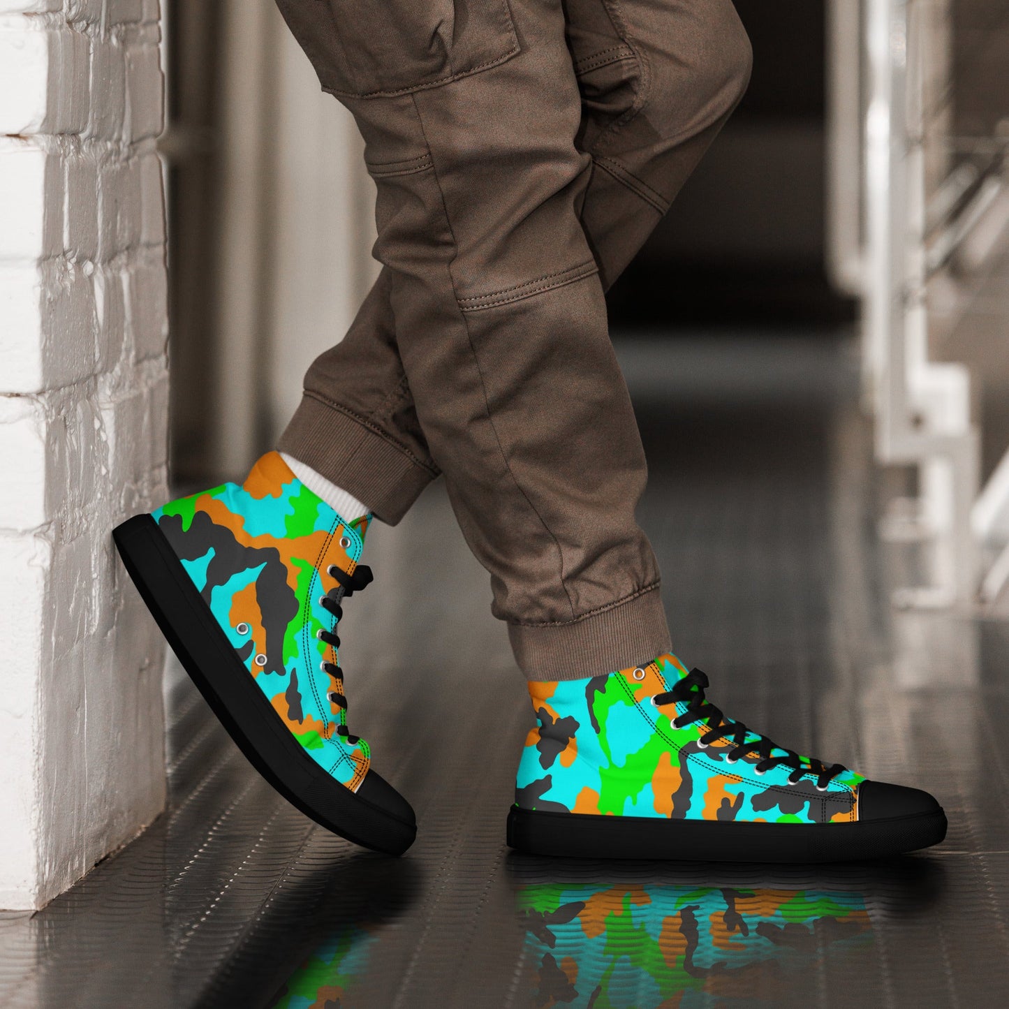Irish DPM Intrepid CAMO Mens High-Top Canvas Shoes - 5