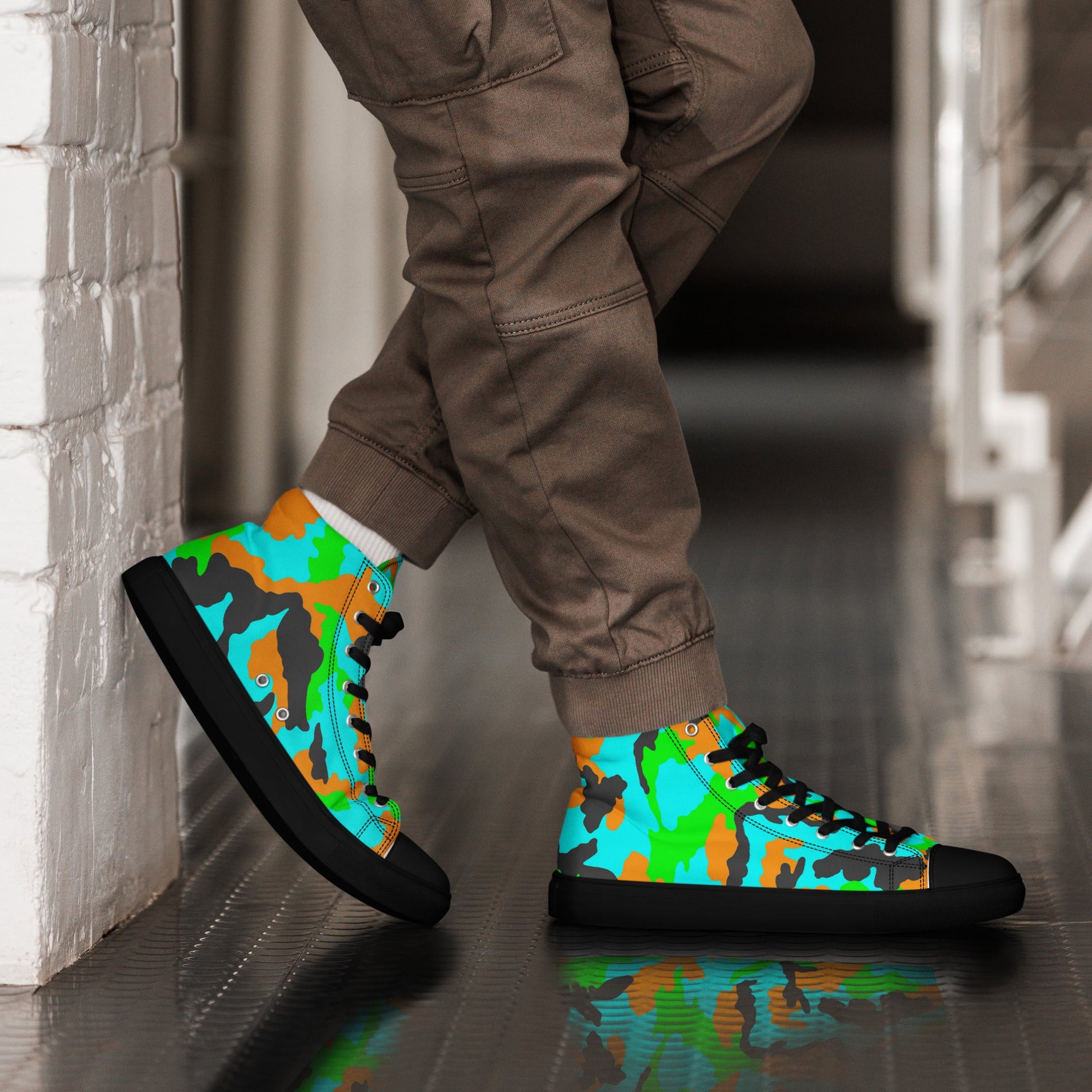 Irish DPM Intrepid CAMO Mens High-Top Canvas Shoes - 5