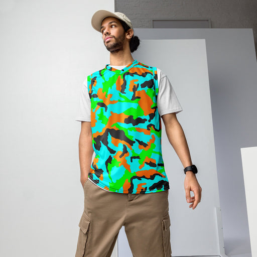 DPM Neon Tropic CAMO Unisex Basketball Jersey - 2XS