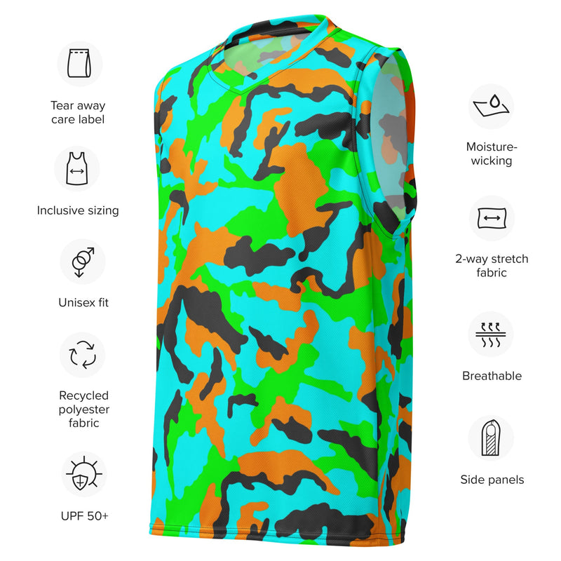 DPM Neon Tropic CAMO Unisex Basketball Jersey