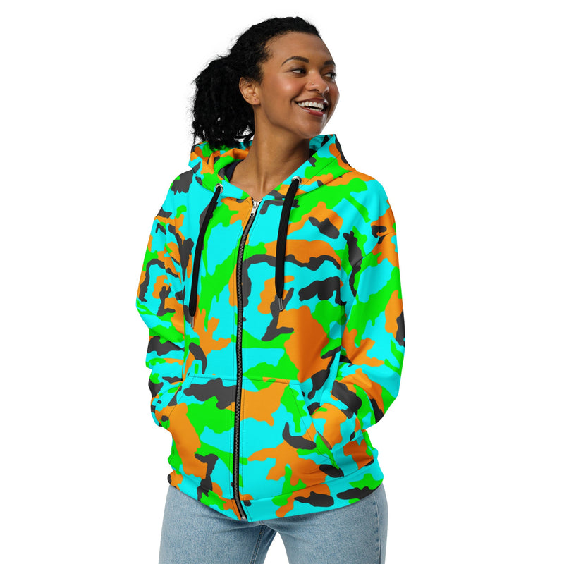 DPM Neon Tropic CAMO Unisex Zip Hoodie