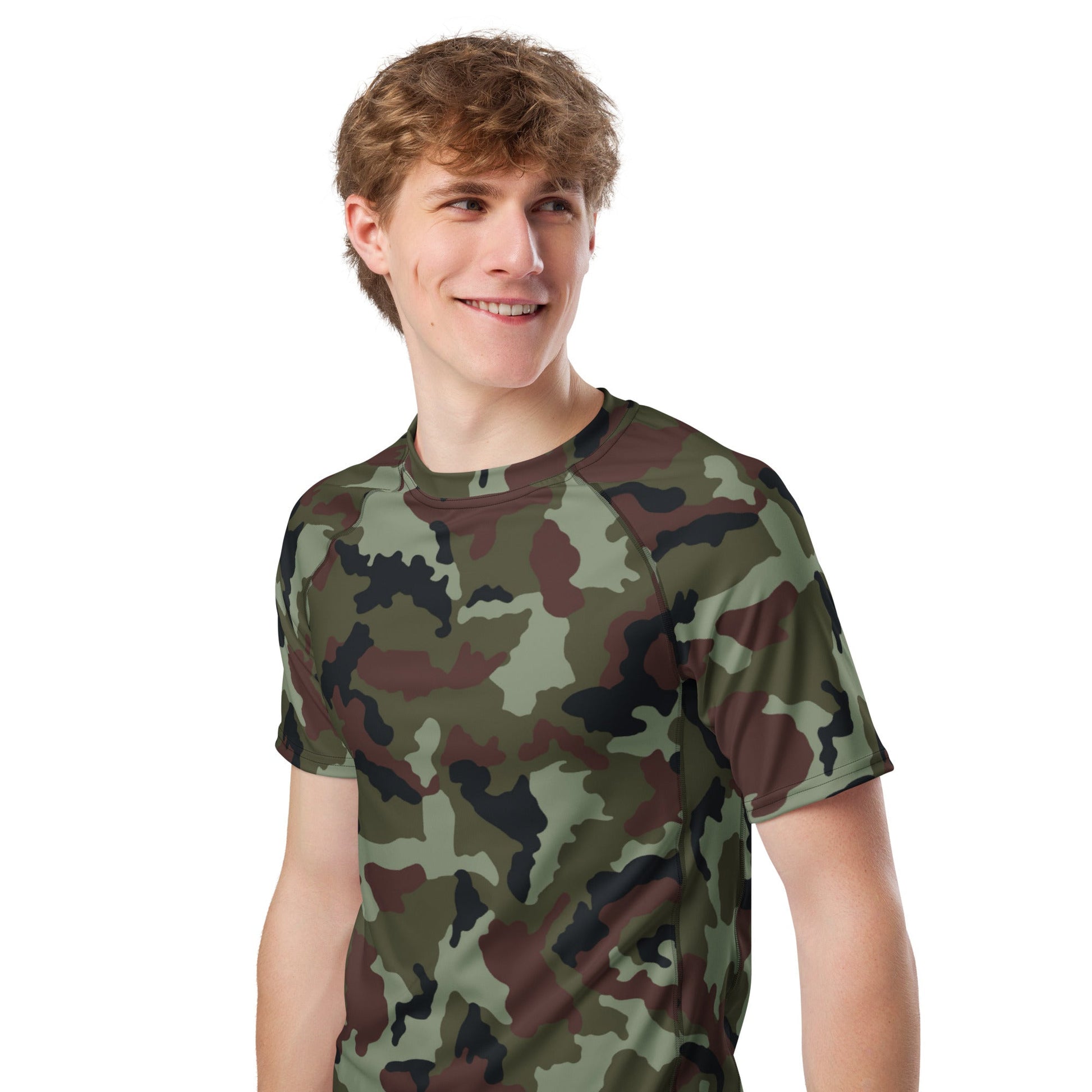 Irish DPM Woodland CAMO Mens Short-Sleeve Rash Guard - Short-sleeve Guards