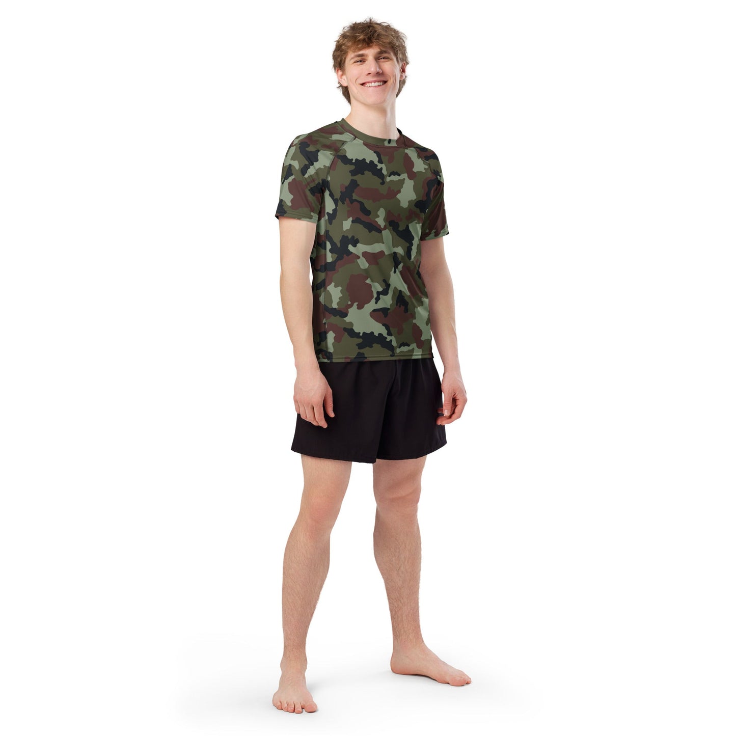 Irish DPM Woodland CAMO Mens Short-Sleeve Rash Guard - Short-sleeve Guards