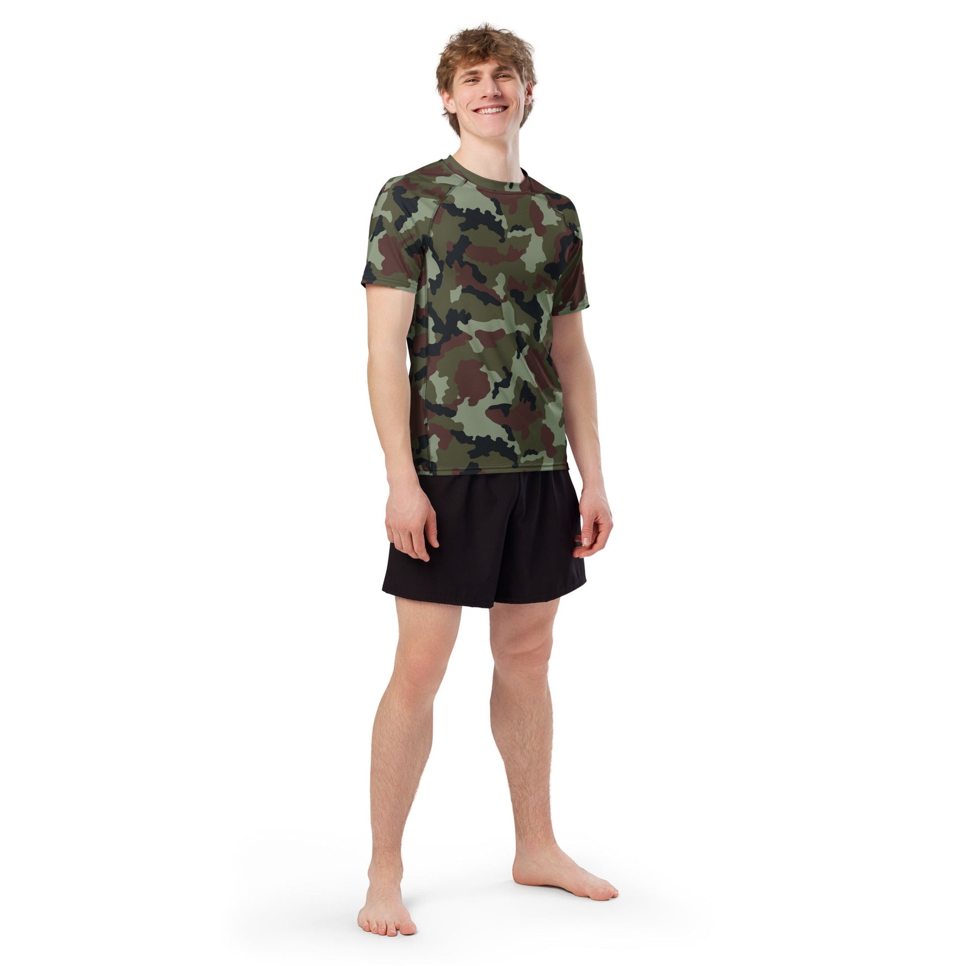 Irish DPM Woodland CAMO Mens Short-Sleeve Rash Guard - Short-sleeve Guards