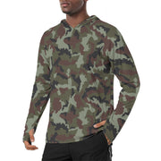 DPM Irish Woodland CAMO Mens Sunscreen Sports Hoodie With Thumb Holes