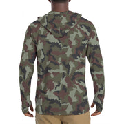 DPM Irish Woodland CAMO Mens Sunscreen Sports Hoodie With Thumb Holes - S / White
