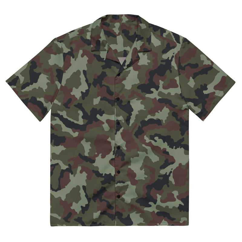 DPM Irish Woodland CAMO Unisex Short-Sleeve Button Shirt - 2XS - Button-Up