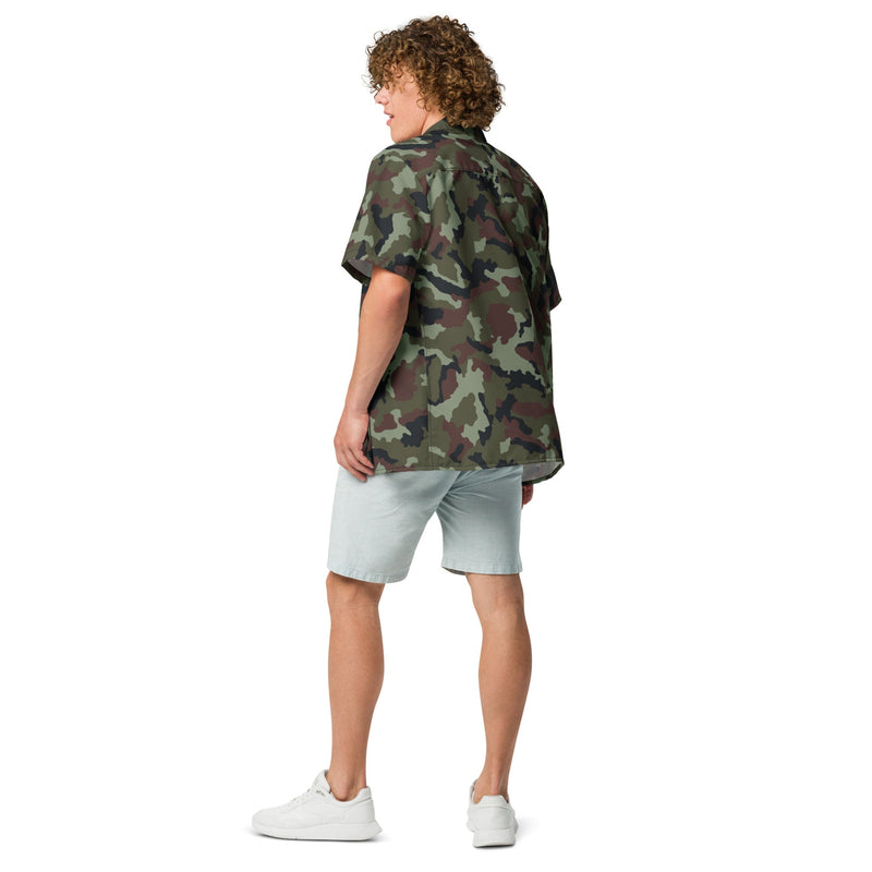 DPM Irish Woodland CAMO Unisex Short-Sleeve Button Shirt - Button-Up