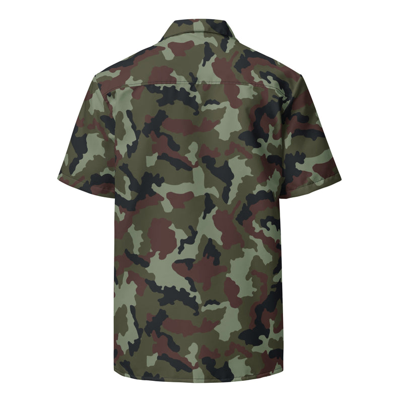 DPM Irish Woodland CAMO Unisex Short-Sleeve Button Shirt - Button-Up