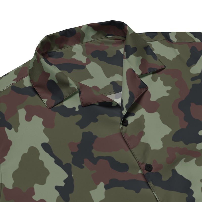 DPM Irish Woodland CAMO Unisex Short-Sleeve Button Shirt - Button-Up