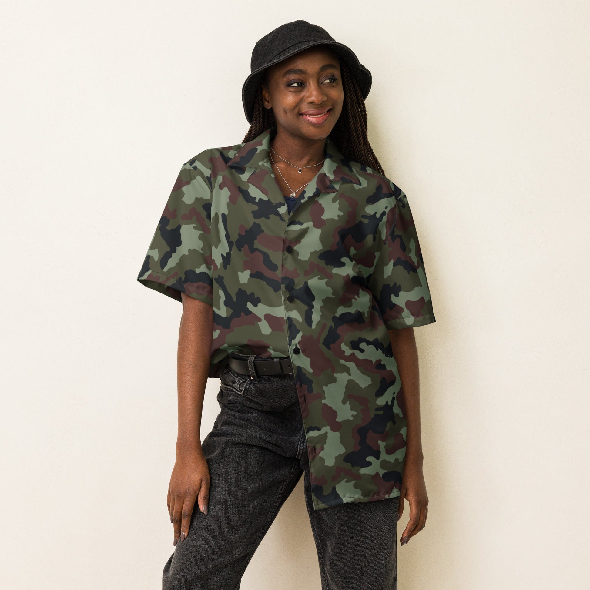 Irish DPM Woodland CAMO Unisex button shirt - Button Shirts