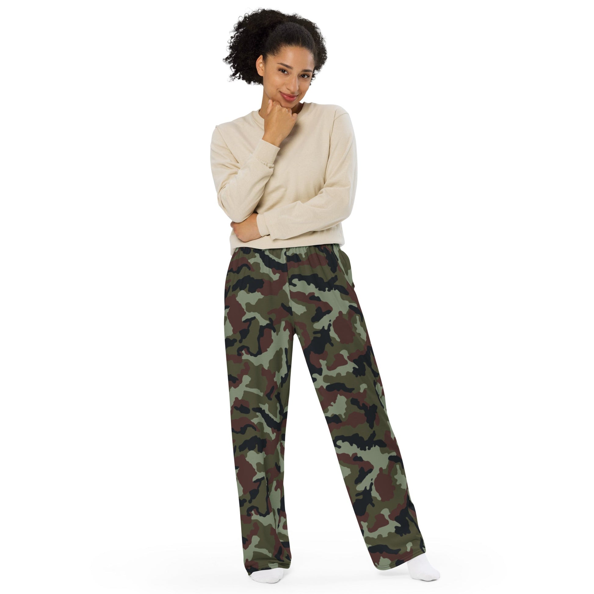 Irish DPM Woodland CAMO unisex wide-leg pants - Wide-leg Pants