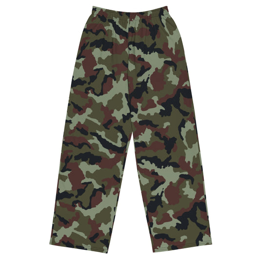 Irish DPM Woodland CAMO unisex wide-leg pants - 2XS - Wide-leg Pants