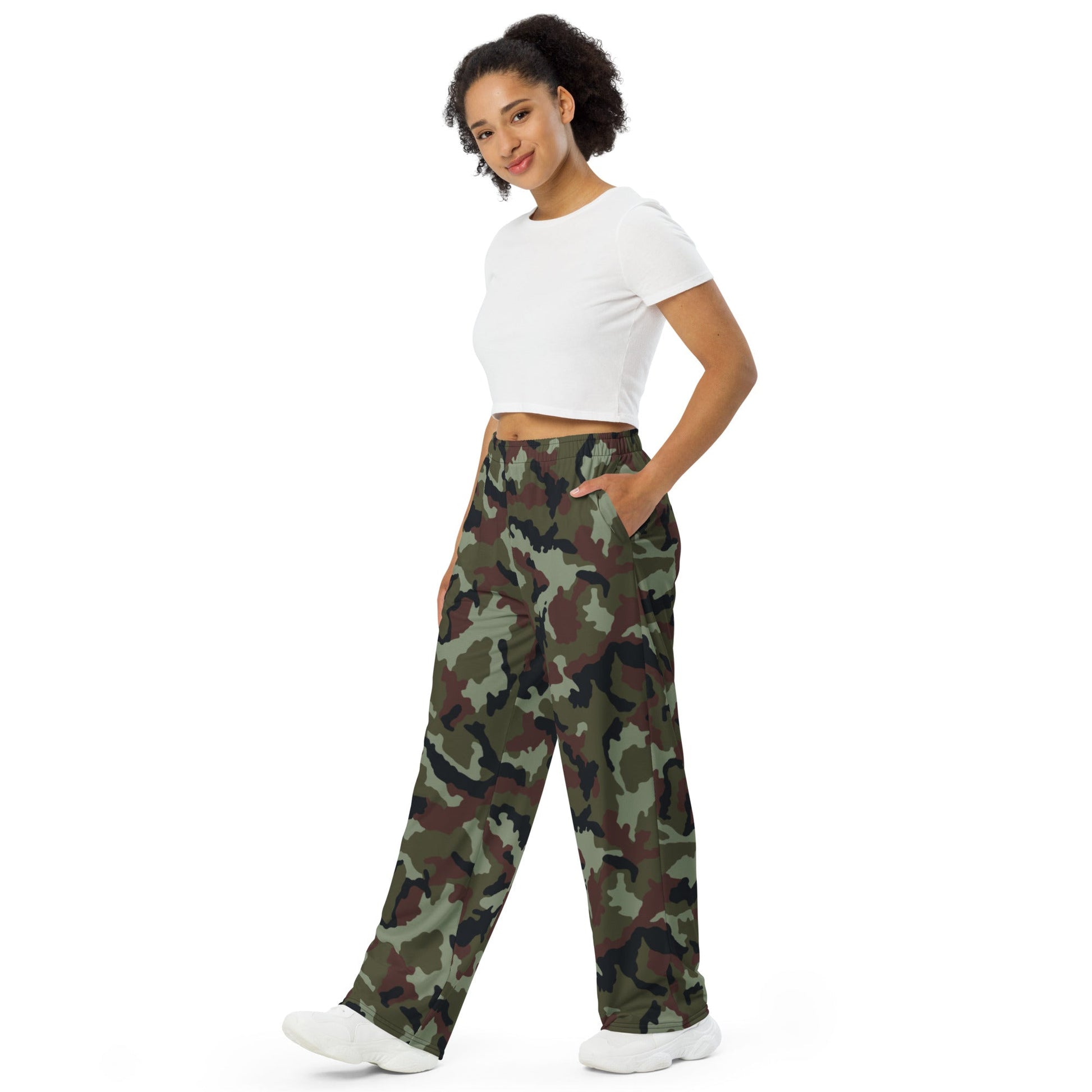 Irish DPM Woodland CAMO unisex wide-leg pants - Wide-leg Pants