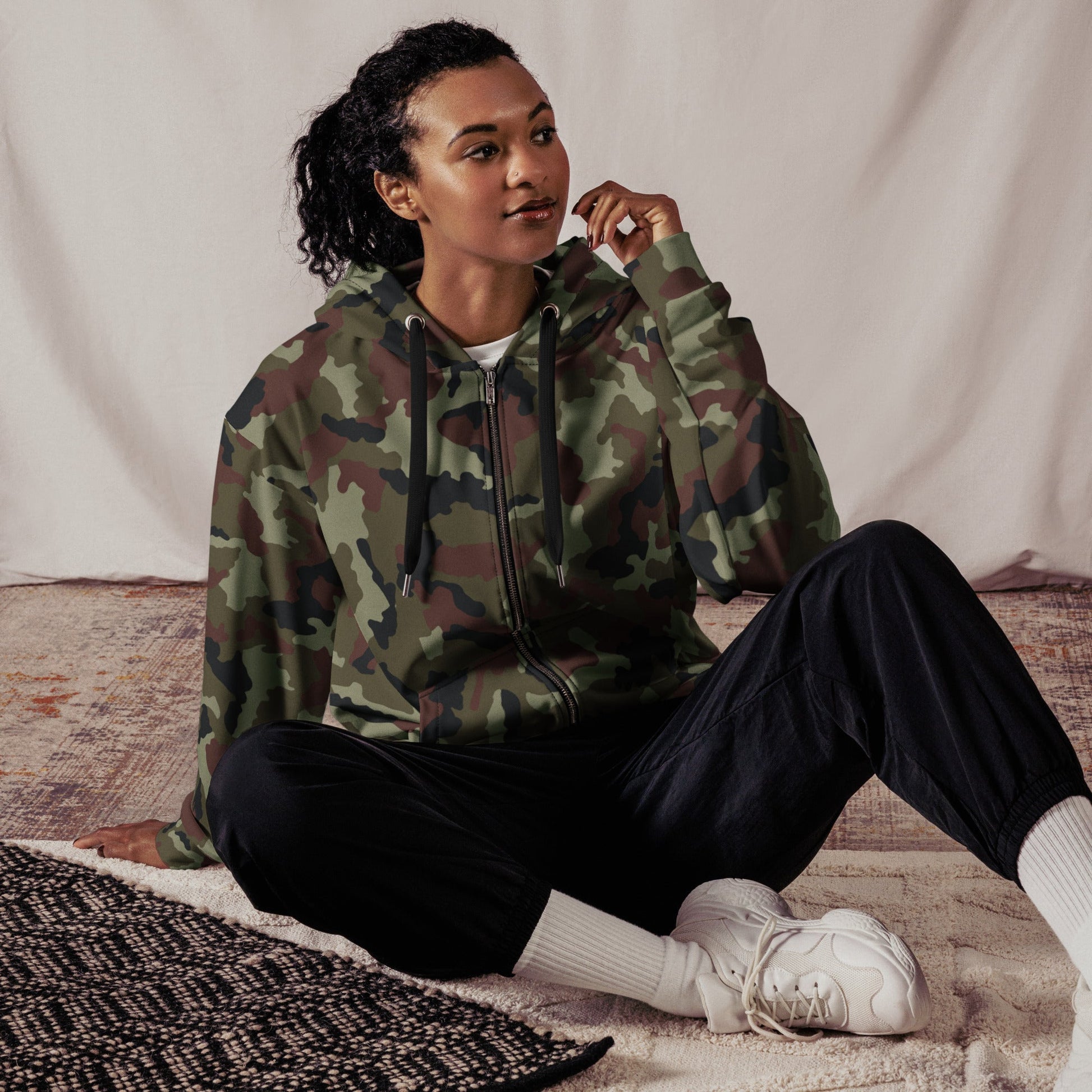 Irish DPM Woodland CAMO Unisex zip hoodie - Zip Hoodies