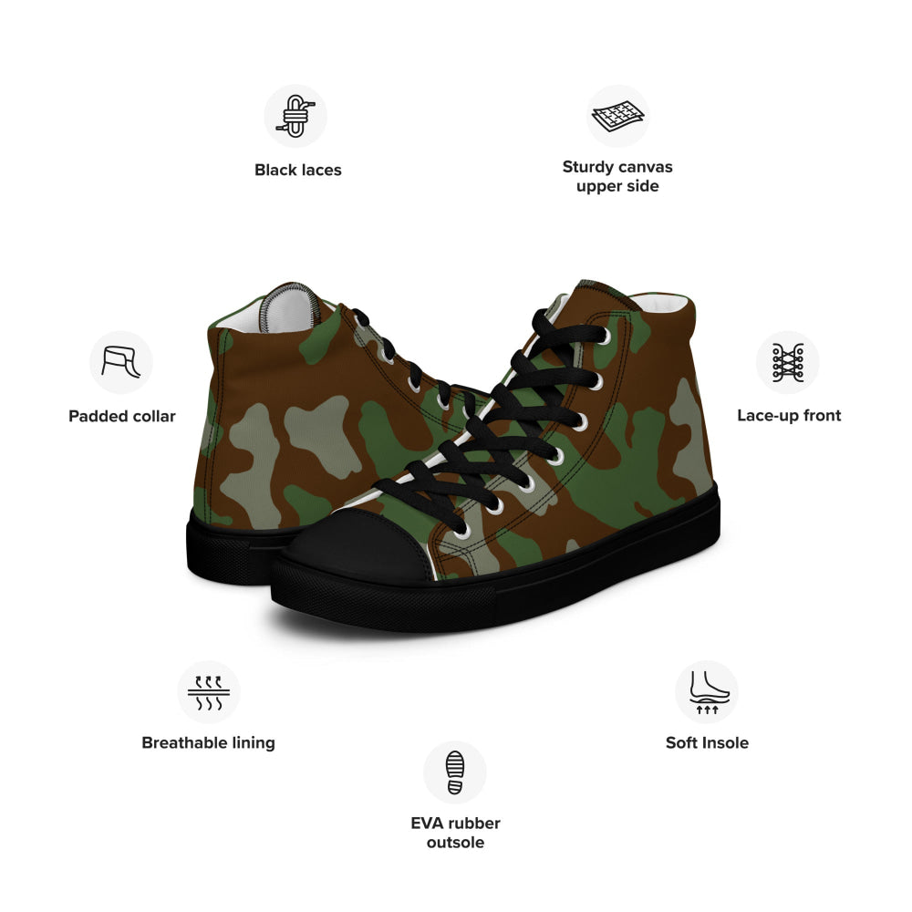 Italian M1929 Telo Mimetco CAMO Men’s high top canvas shoes - Mens High Top Canvas Shoes