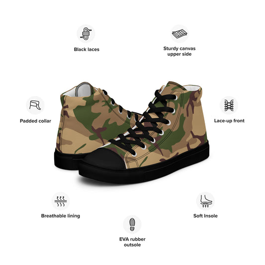 Italian Mimetico Deserto CAMO Mens high top canvas shoes - High Top Canvas Shoes