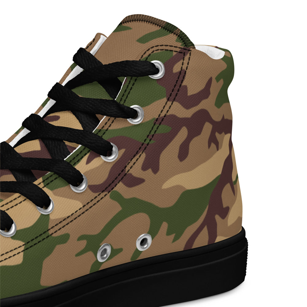 Italian Mimetico Deserto CAMO Men’s high top canvas shoes - Mens High Top Canvas Shoes