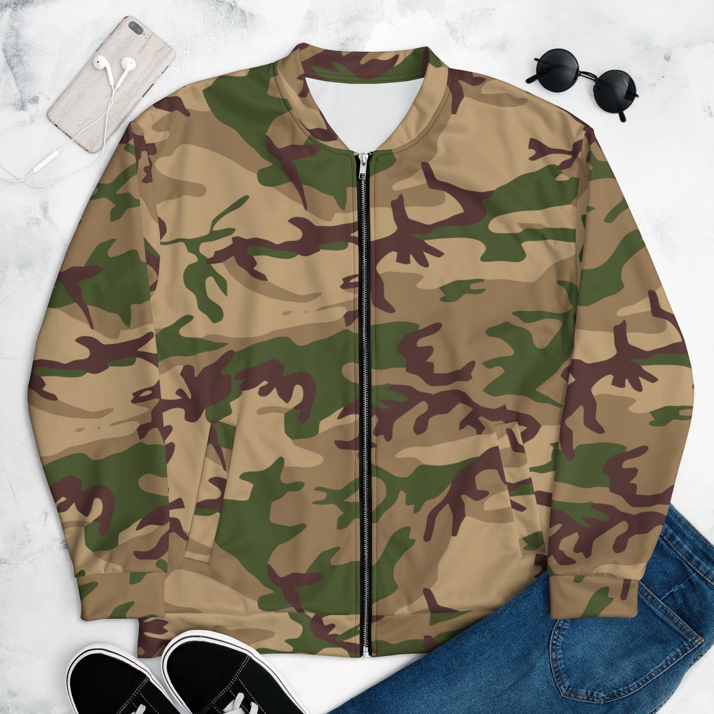 Italian Mimetico Deserto CAMO Unisex Bomber Jacket - XS - Jackets