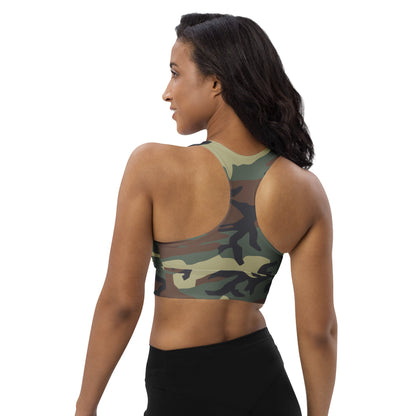 Italian Mimetico Roma 90 Woodland CAMO Longline sports bra - Womens Sports Bra