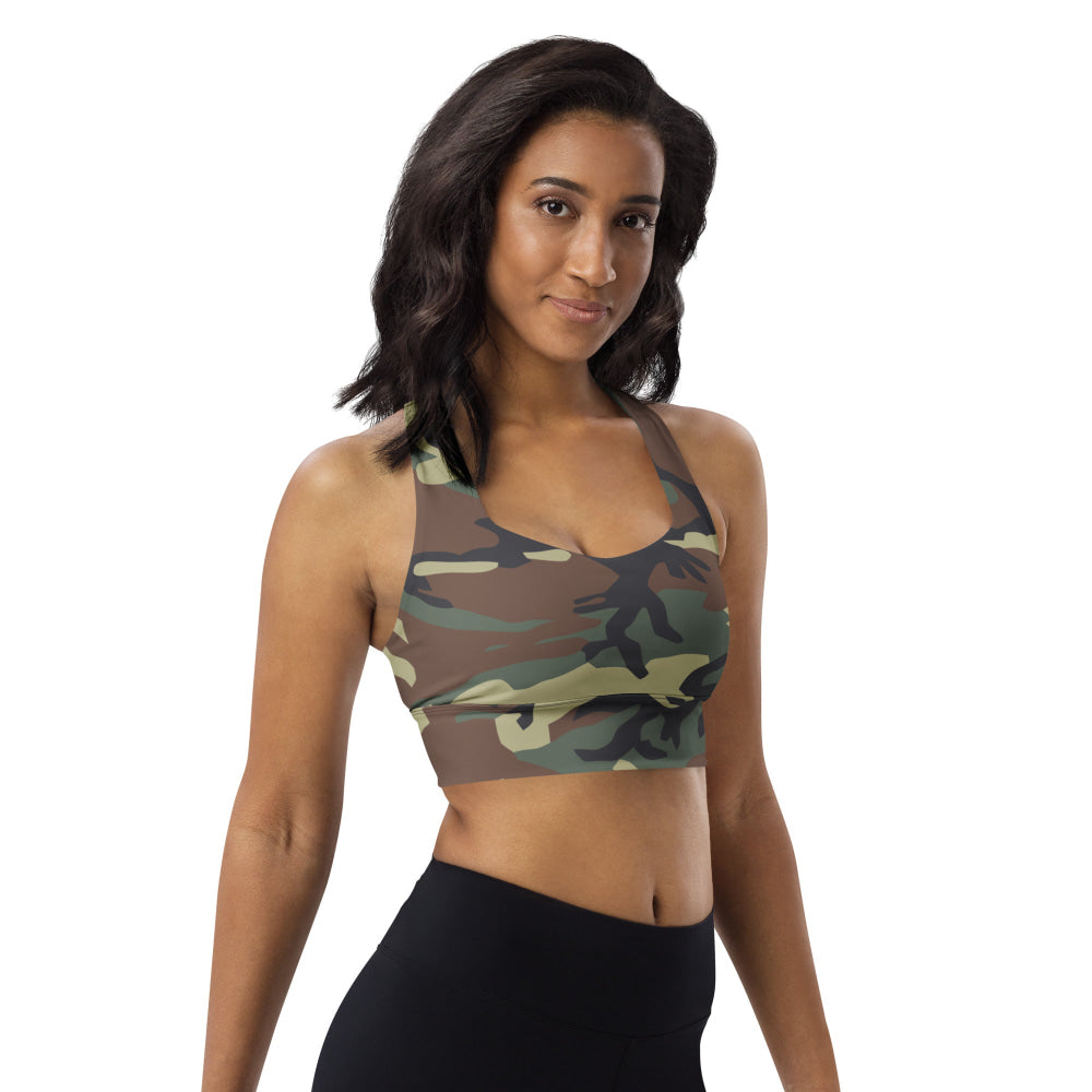 Italian Mimetico Roma 90 Woodland CAMO Longline sports bra - Womens Sports Bra