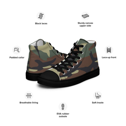Italian Mimetico Roma 90 Woodland CAMO Mens high top canvas shoes - High Top Canvas Shoes