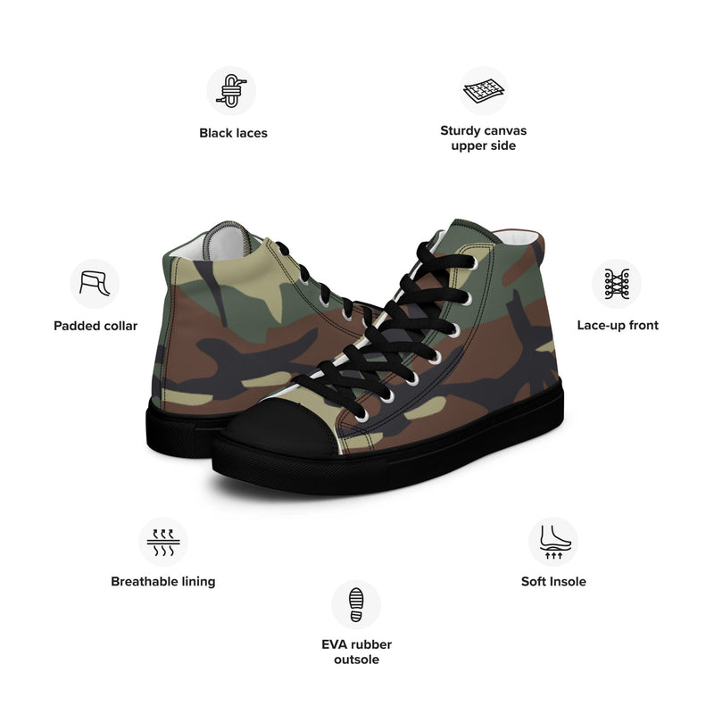Mimetico Roma 90 Woodland CAMO Mens High-Top Canvas Shoes