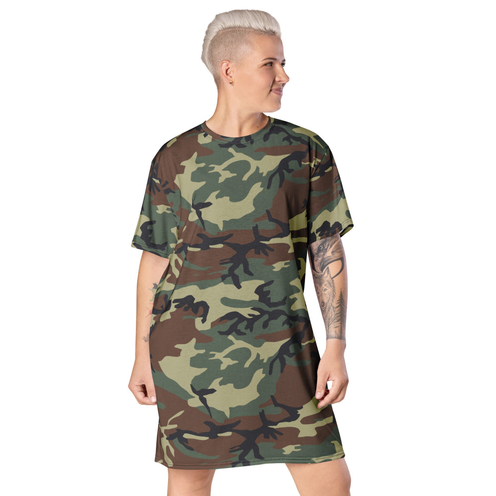 Italian Mimetico Roma 90 Woodland CAMO T-shirt dress - 2XS - Womens T-Shirt Dress