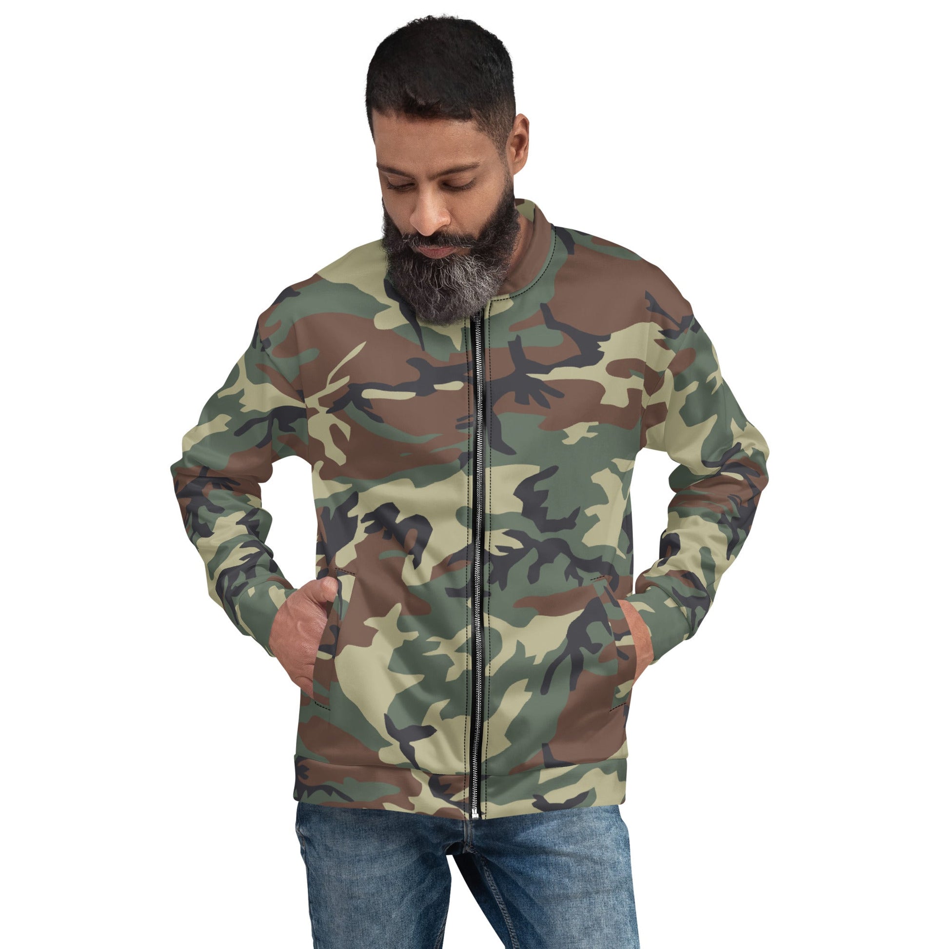 Italian Mimetico Roma 90 Woodland CAMO Unisex Bomber Jacket - Jackets