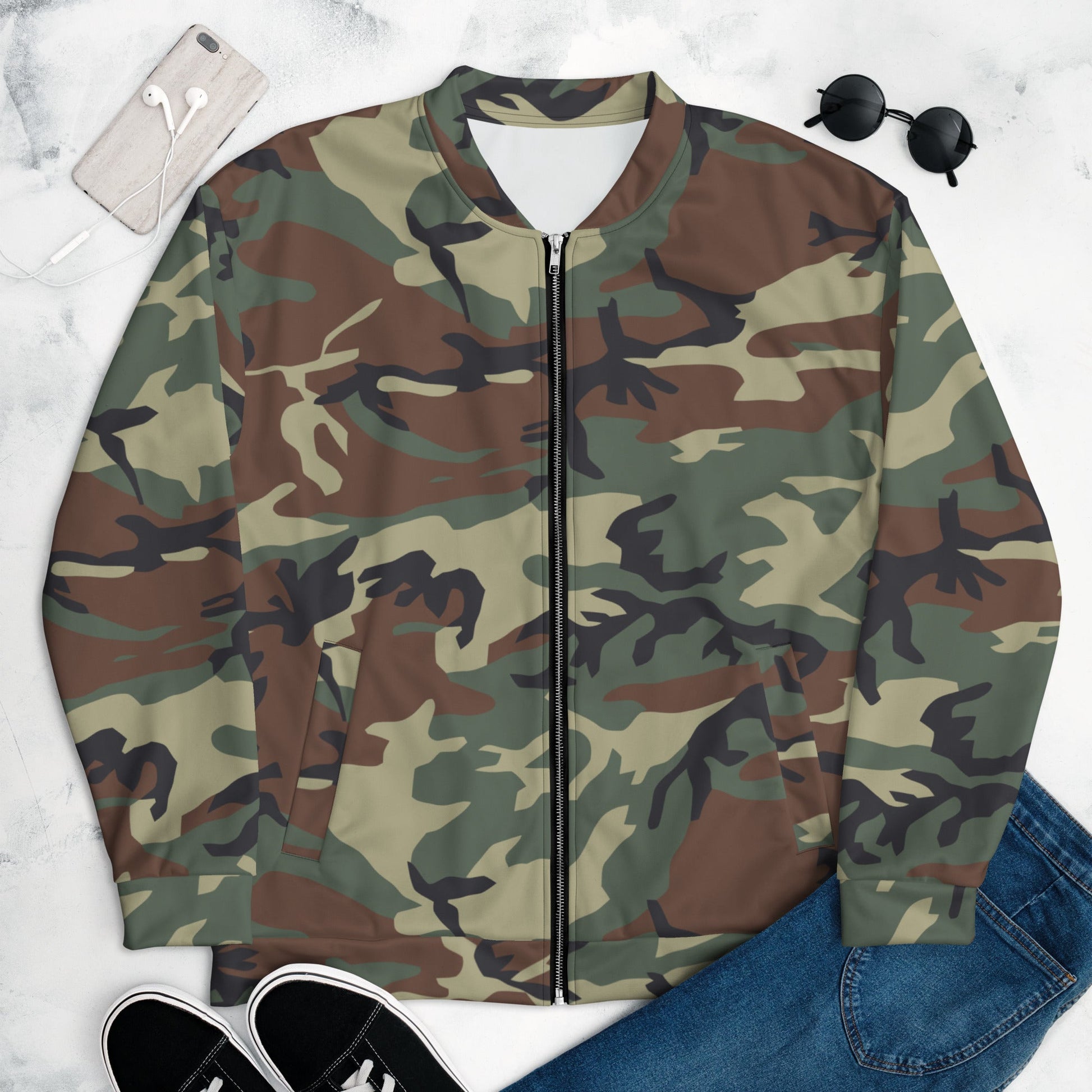 Italian Mimetico Roma 90 Woodland CAMO Unisex Bomber Jacket - XS - Jackets