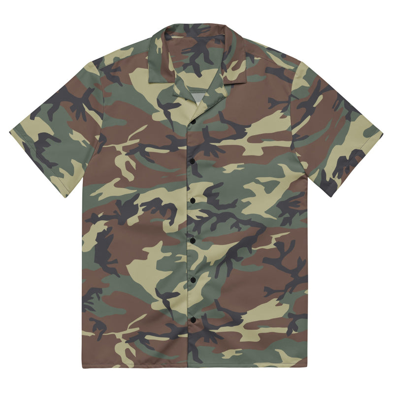 Mimetico Roma 90 Woodland CAMO Unisex Short-Sleeve Button Shirt - 2XS - Button-Up