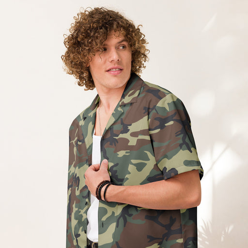 Mimetico Roma 90 Woodland CAMO Unisex Short-Sleeve Button Shirt - Button-Up