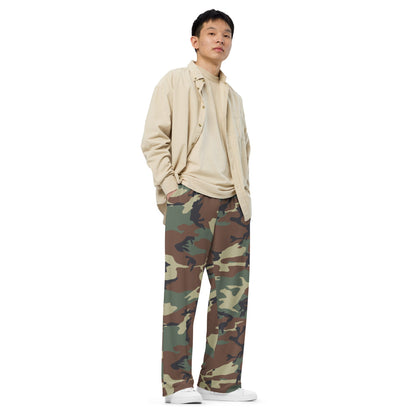 Italian Mimetico Roma 90 Woodland CAMO unisex wide-leg pants - Unisex Wide-Leg Pants