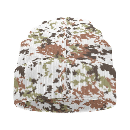 Italian Mimetico Vegetata Alpine CAMO Knitted Beanie - U / White