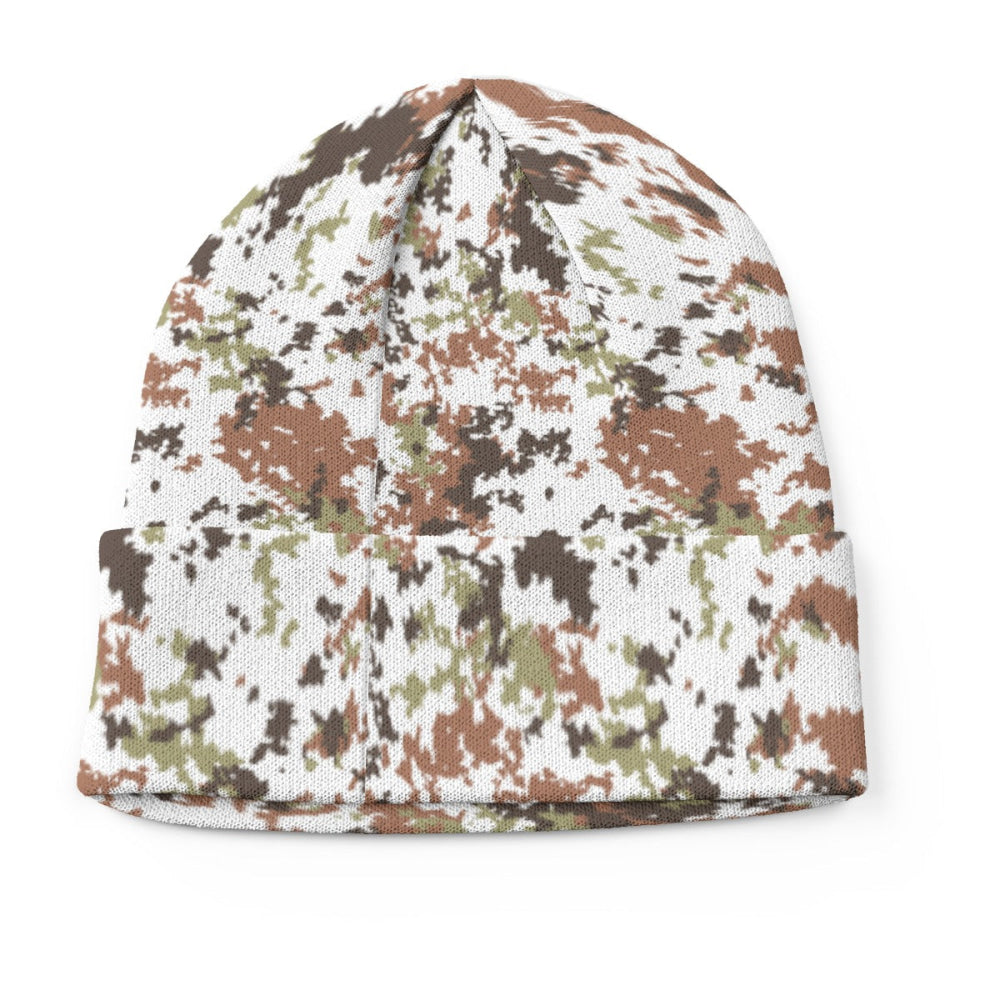 Italian Mimetico Vegetata Alpine CAMO Knitted Beanie - U / White