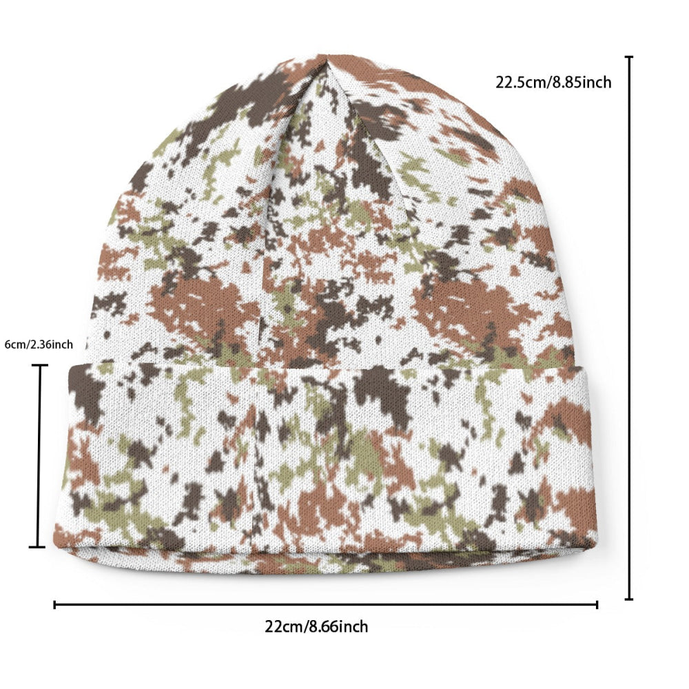 Italian Mimetico Vegetata Alpine CAMO Knitted Beanie - U / White