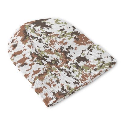 Italian Mimetico Vegetata Alpine CAMO Knitted Beanie - U / White