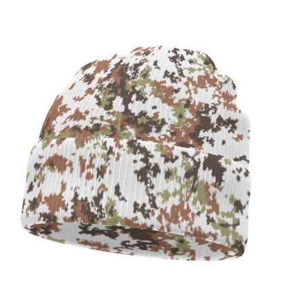 Italian Mimetico Vegetata Alpine CAMO Knitted Beanie - U / White