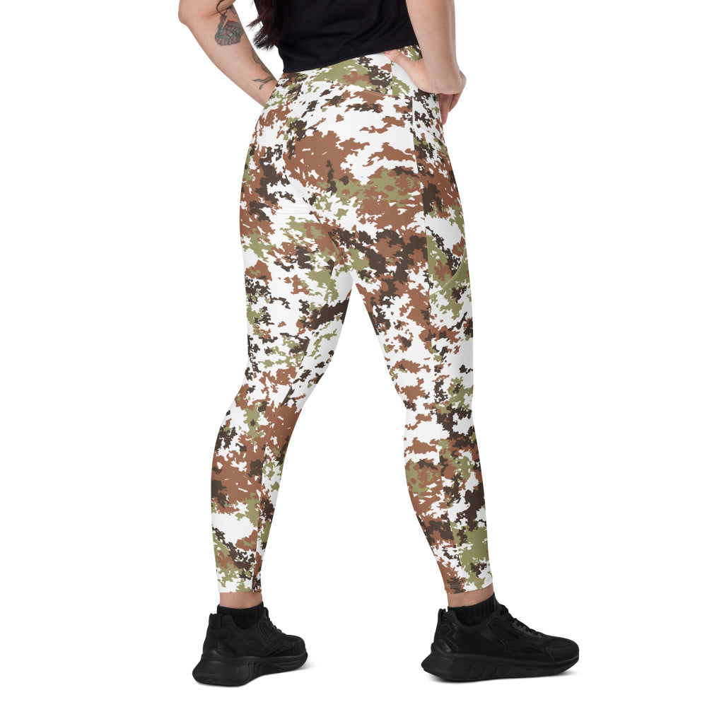 Italian Mimetico Vegetata Alpine CAMO Leggings with pockets - 2XS - Womens With Pockets