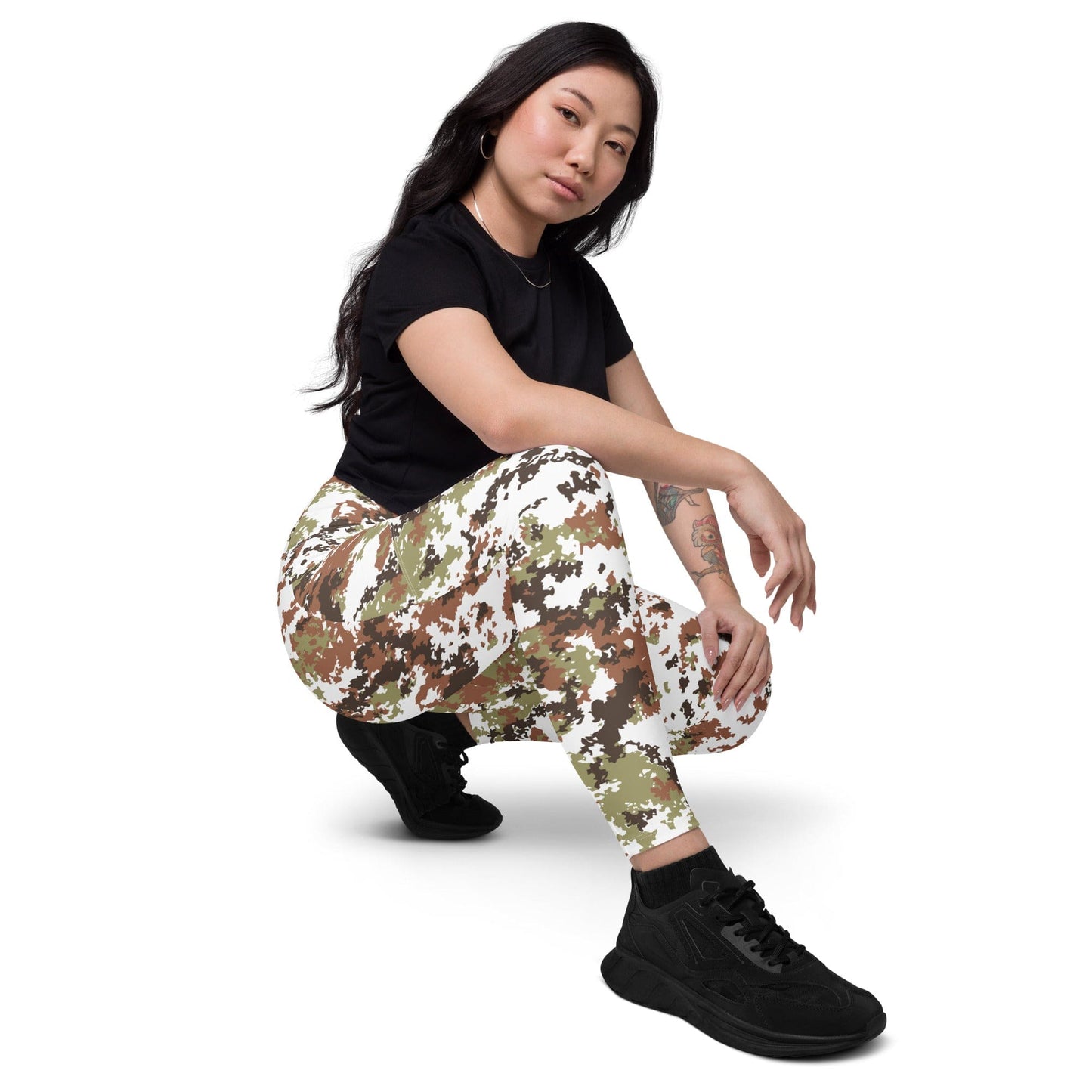 Italian Mimetico Vegetata Alpine CAMO Leggings with pockets - Womens With Pockets