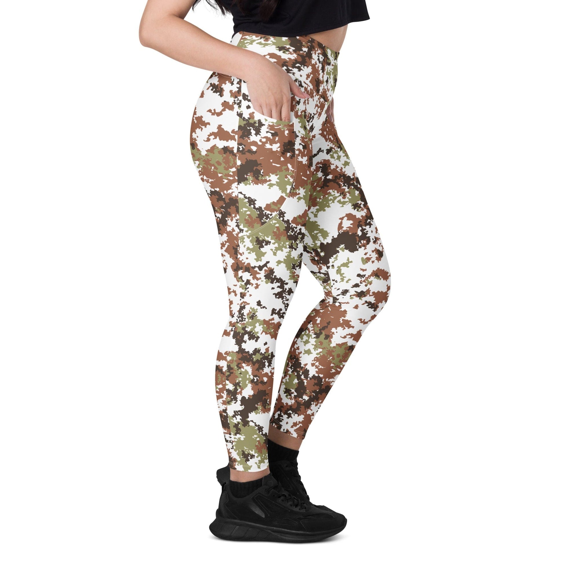 Italian Mimetico Vegetata Alpine CAMO Leggings with pockets - Womens With Pockets