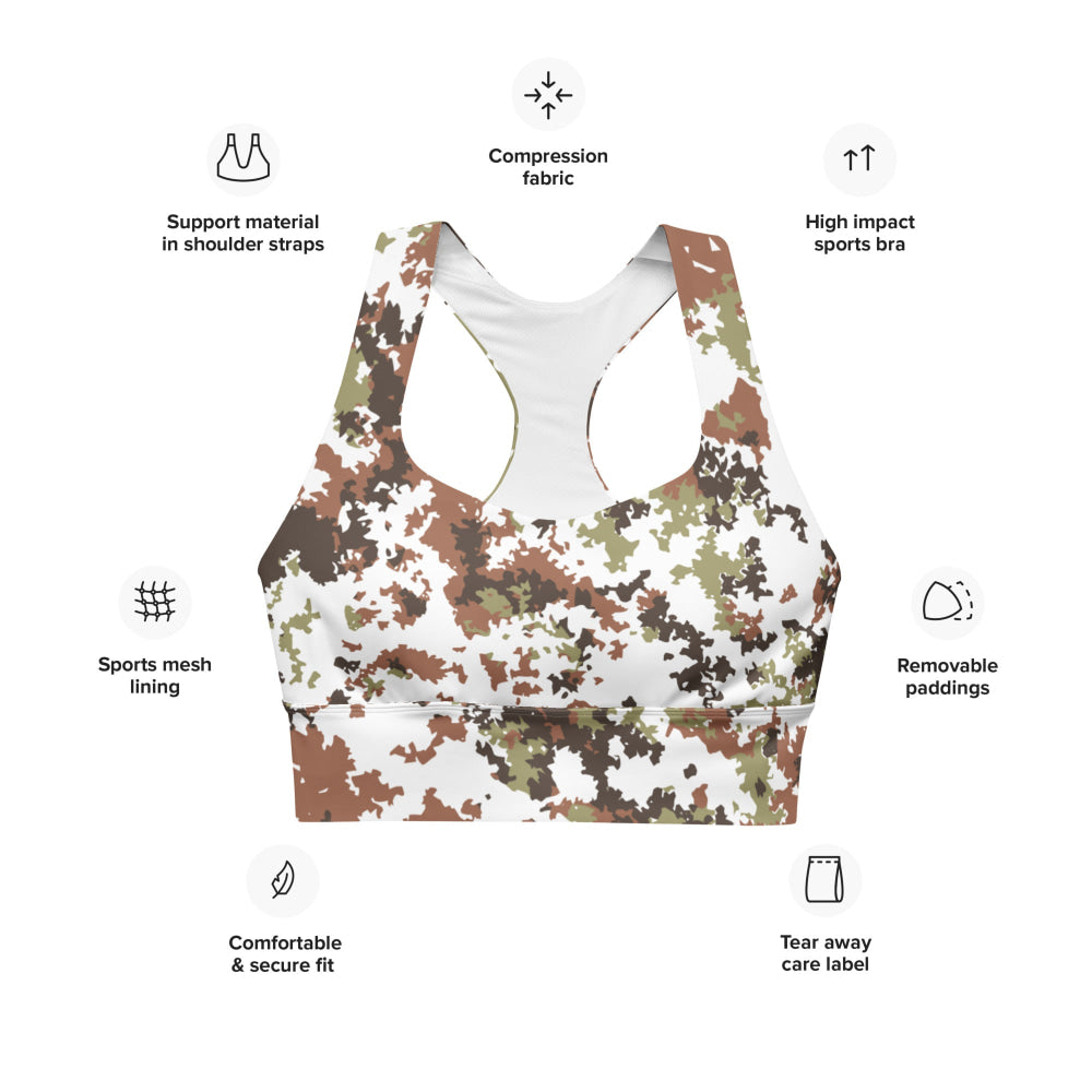 Italian Mimetico Vegetata Alpine CAMO Longline sports bra - Womens Sports Bra