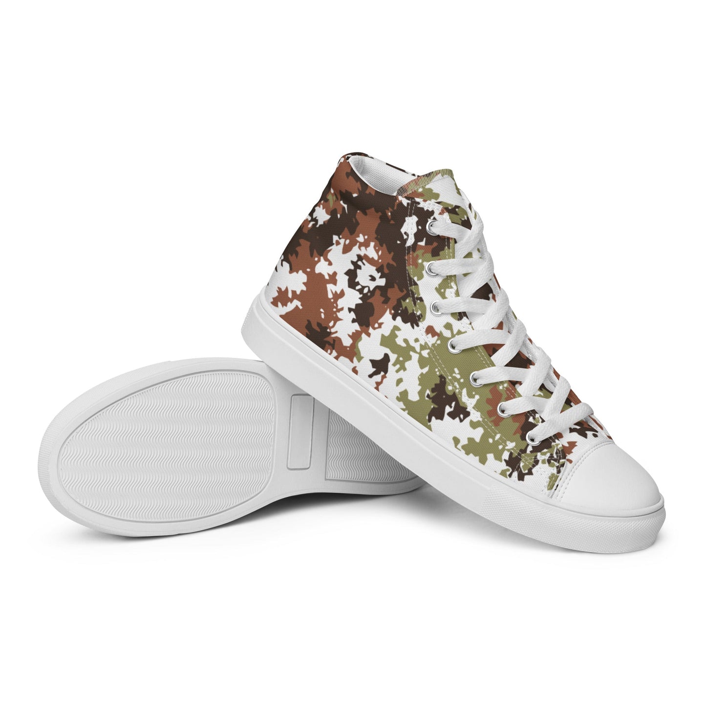 Italian Mimetico Vegetata Alpine CAMO Mens high top canvas shoes - High Top Canvas Shoes