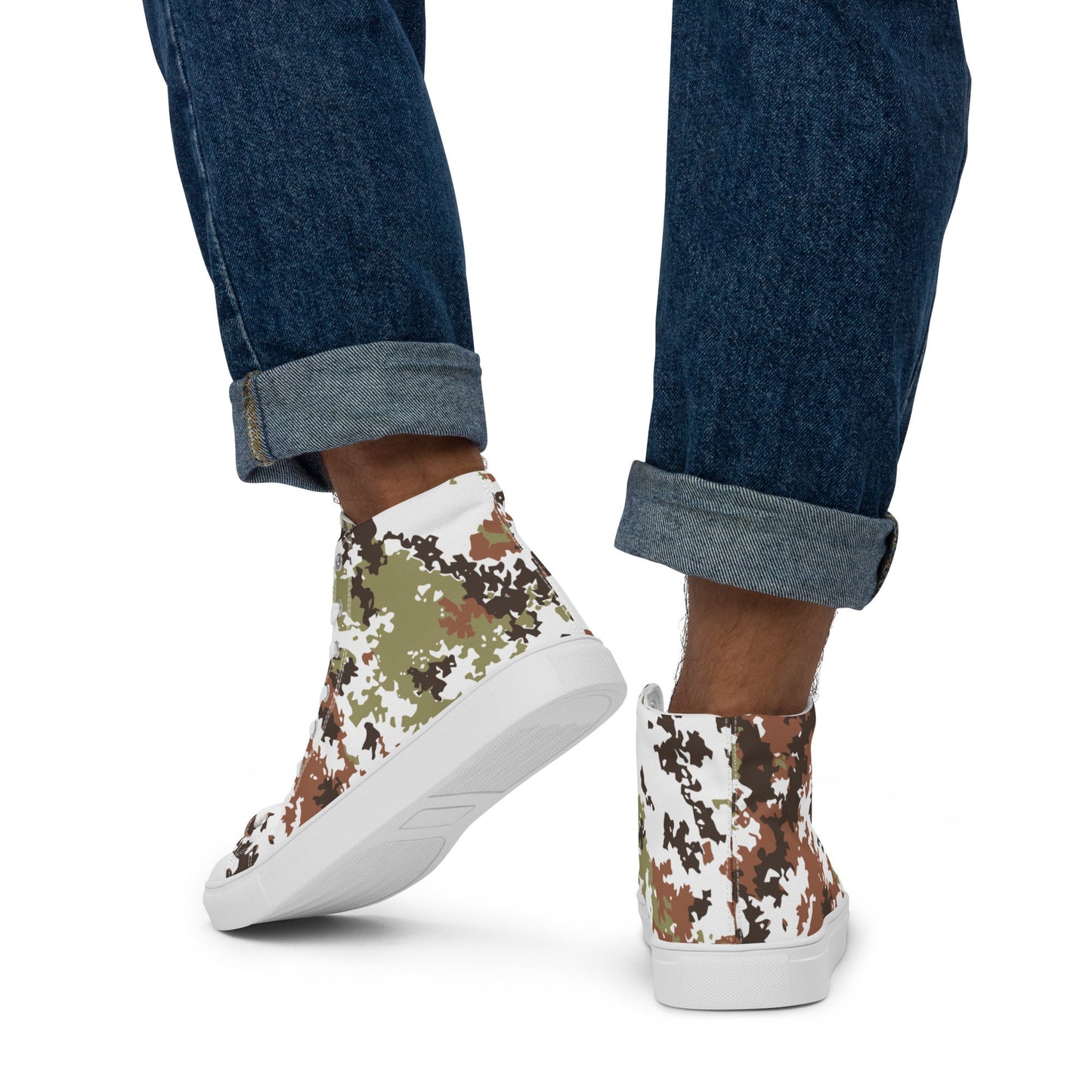 Italian Mimetico Vegetata Alpine CAMO Mens high top canvas shoes - High Top Canvas Shoes