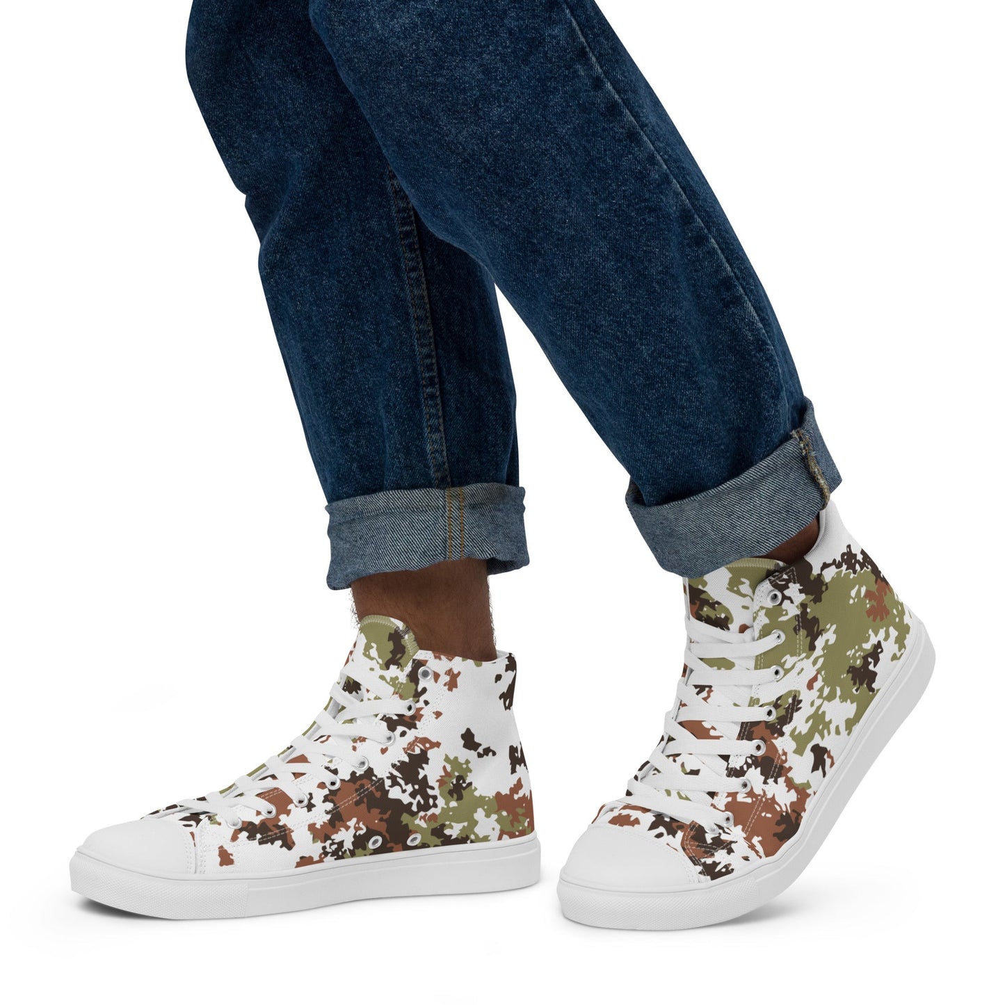 Italian Mimetico Vegetata Alpine CAMO Mens high top canvas shoes - High Top Canvas Shoes