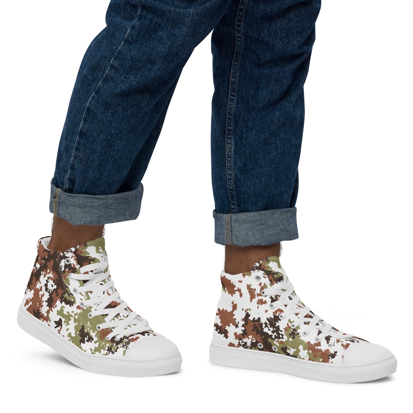 Italian Mimetico Vegetata Alpine CAMO Mens high top canvas shoes - High Top Canvas Shoes